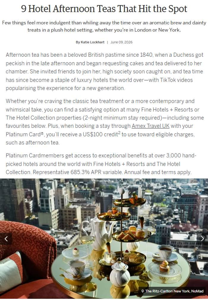 American Express Travel article
